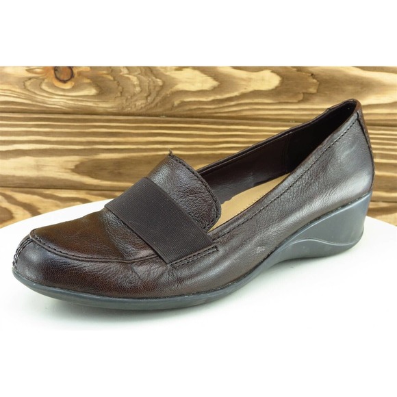 Naturalizer Sz‎ 8.5 M Brown Round Toe Wedge Leather Ashley - Picture 1 of 9